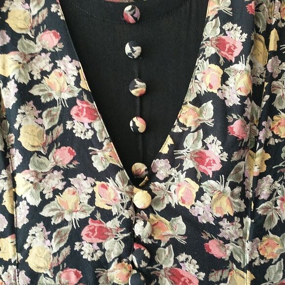 Starina Maxi Dress Womens M Floral Scoop Overlay Boho Cottagecore A Line Fairy - Picture 4 of 12